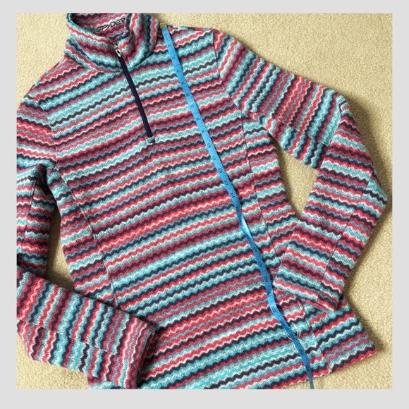 Spyder Savona 1/4 Zip Fleece Mock Neck Colorful Stripe Pullover Top Shirt Size 8 - Picture 8 of 14